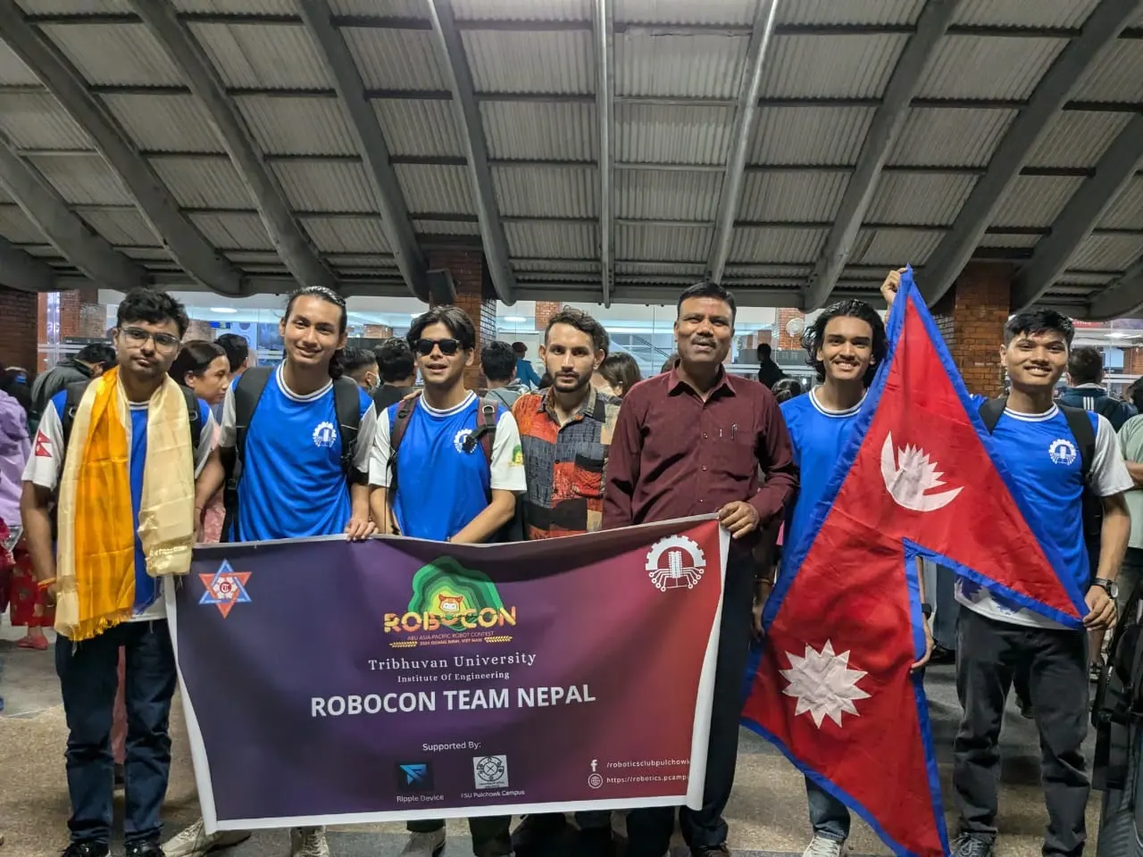 Team Nepal departing from Tribhuvan International Airport